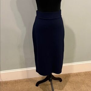 Zenana Outfitters Elegant Blue Midi Skirt